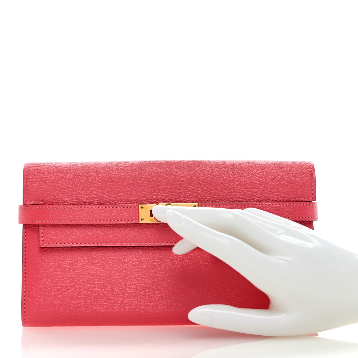 Chevre Mysore Kelly Longue Wallet Rose Lipstick