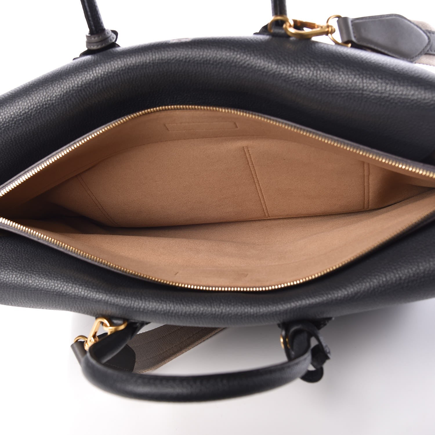 MCM Grained Calfskin Large Milla Tote Phantom Grey 6 of 14