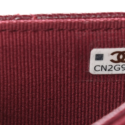 Chanel Caviar Quilted Flap Card Holder Wallet Burgundy 8 of 9