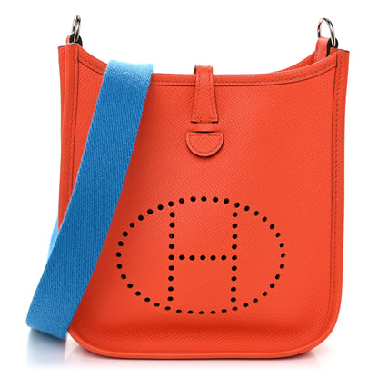 Hermes Epsom Amazone Evelyne TPM Orange Poppy Bleu Zanzibar 1 of 10