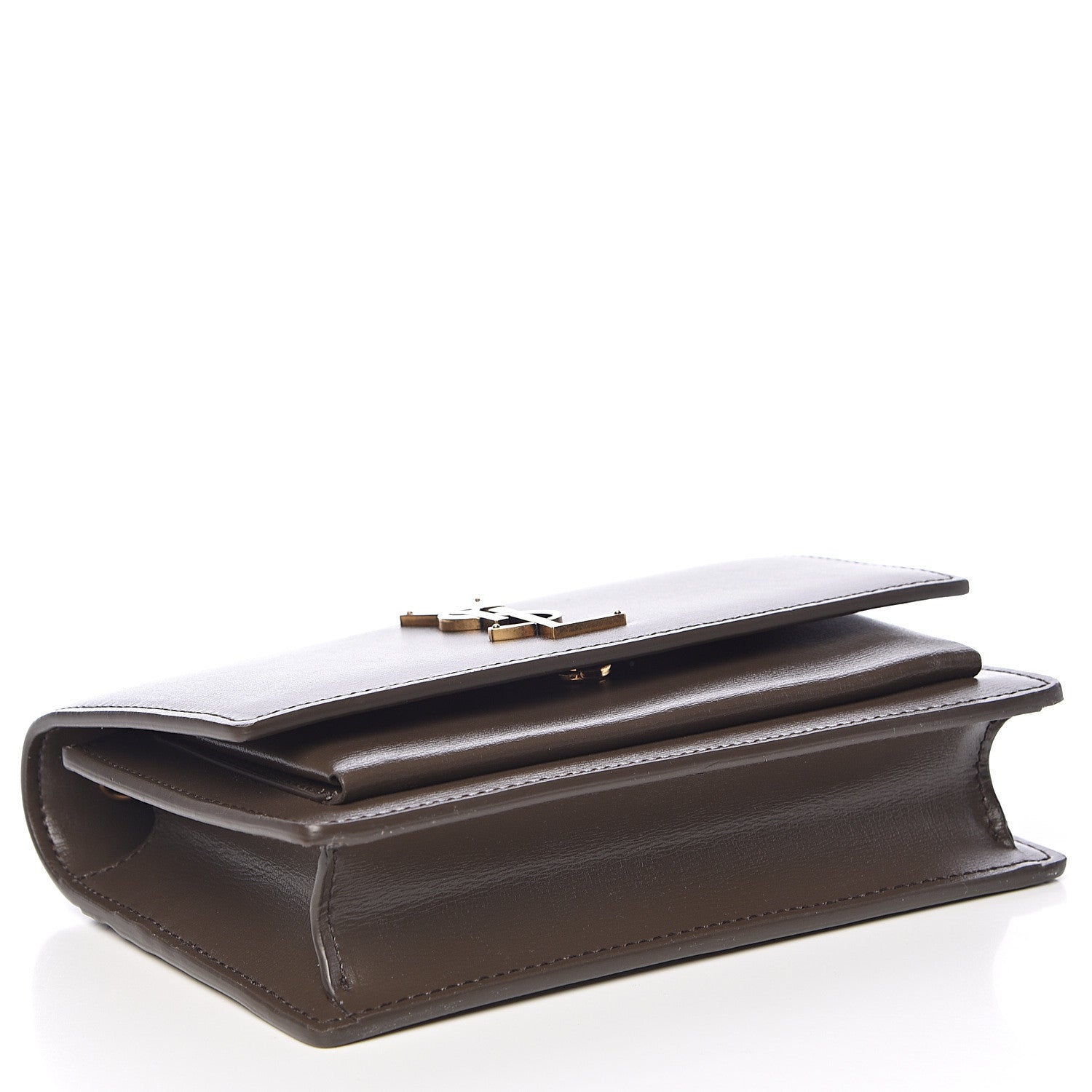 Saint Laurent Calfskin Monogram Sunset Chain Wallet Kaki Fonce 4 of 10