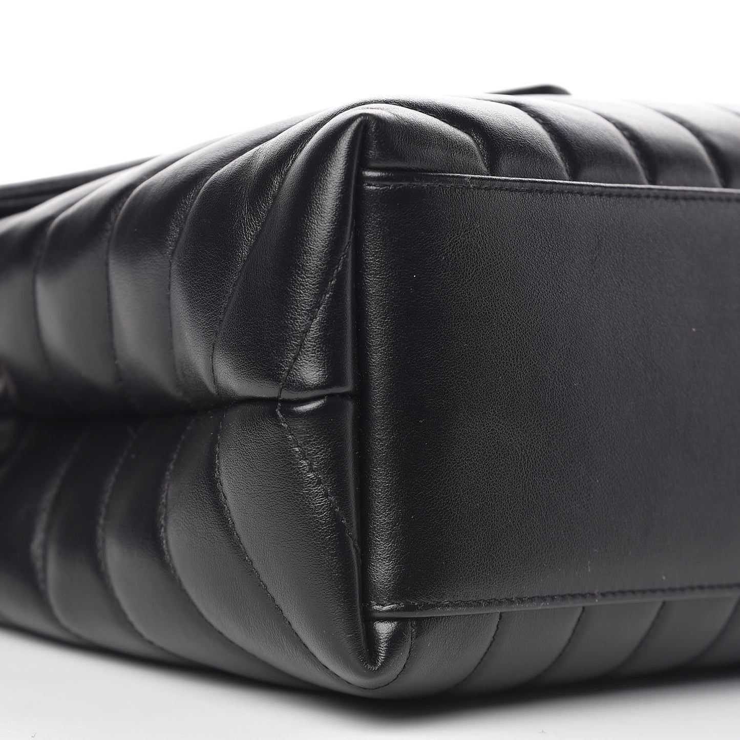 Calfskin Y Quilted Monogram Medium Loulou Chain Satchel Black