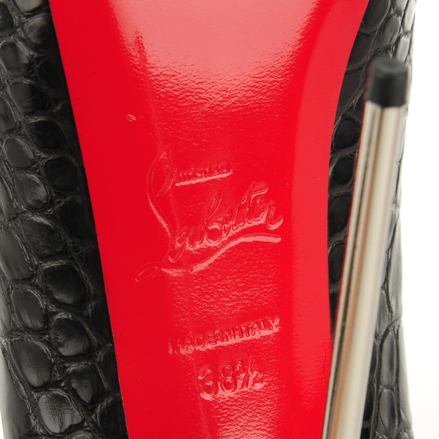 Christian Louboutin Matte Crocodile Fastissima 120 Booties 38.5 Black 6 of 7