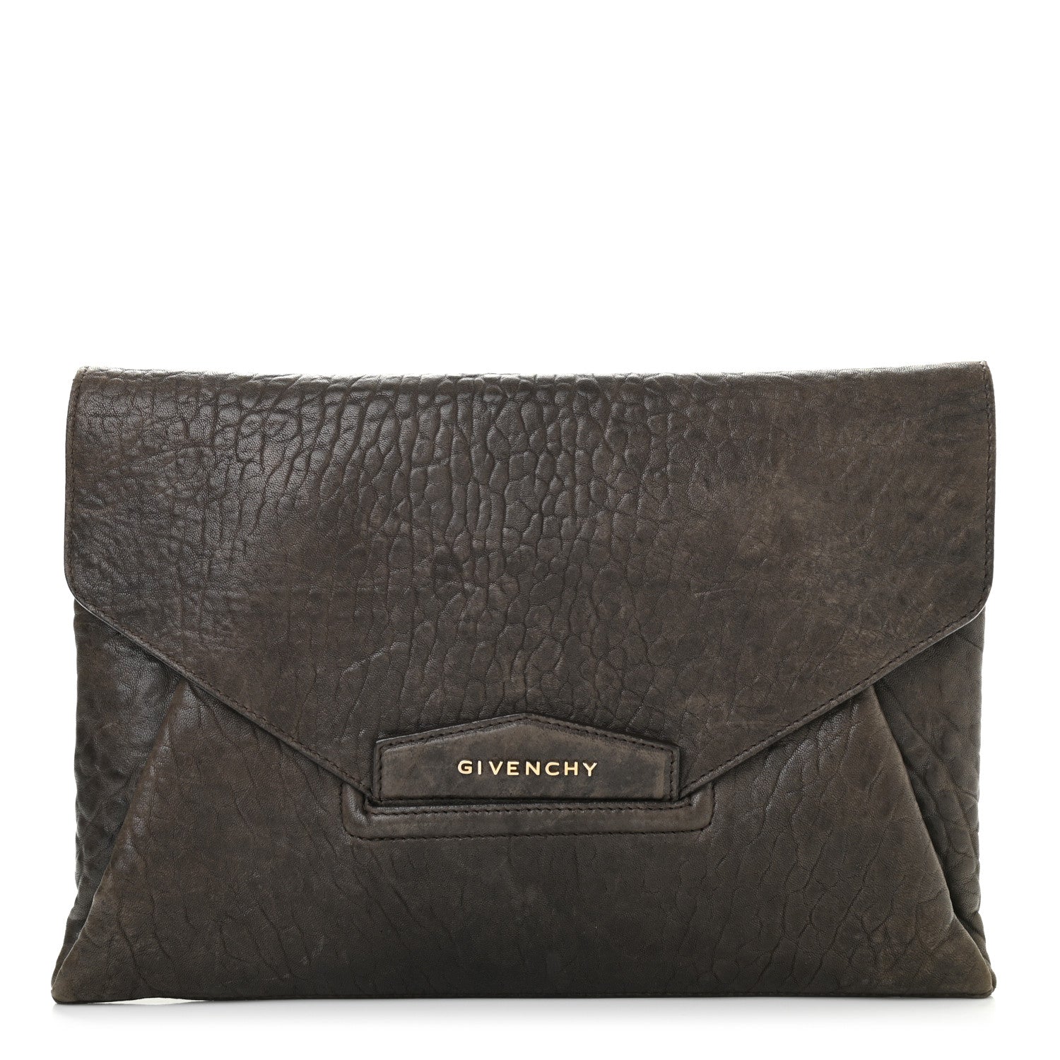 Givenchy Bullhide Calfskin Medium Antigona Envelope Clutch Brown 1 of 18