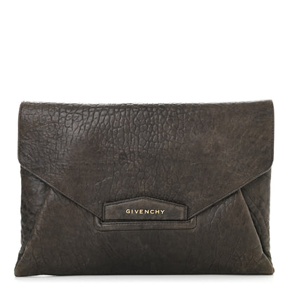 Givenchy Bullhide Calfskin Medium Antigona Envelope Clutch Brown 1 of 18