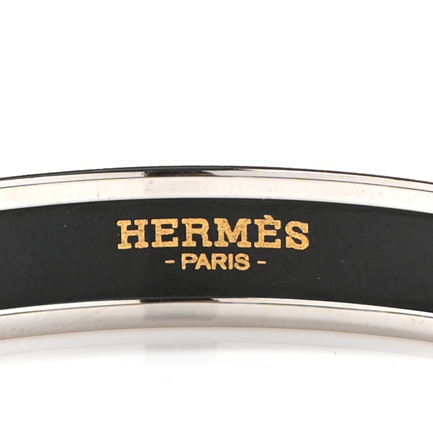 Hermes Enamel Printed Narrow Grand Apparat Bracelet Black 4 of 6