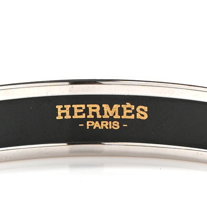 Hermes Enamel Printed Narrow Grand Apparat Bracelet Black 4 of 6