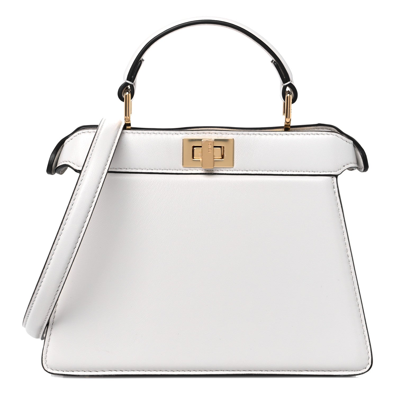 Fendi Shiny Nappa Petite Peekaboo I SEE U Satchel White 1 of 13