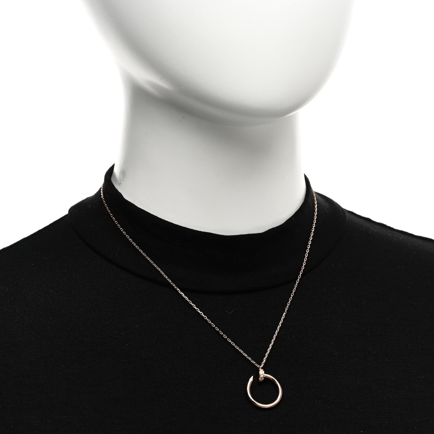 18K Pink Gold Diamond Juste Un Clou Pendant Necklace