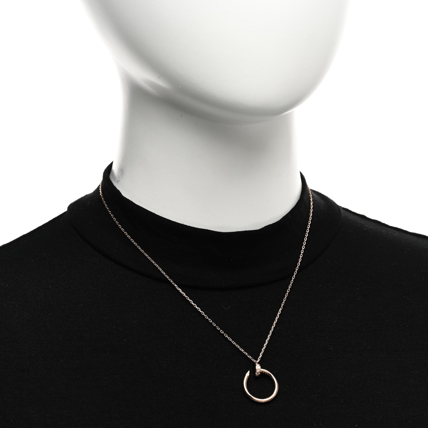 Cartier 18K Pink Gold Diamond Juste Un Clou Pendant Necklace 2 of 5