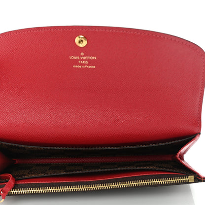 Louis Vuitton Damier Ebene Emilie Wallet Red 5 of 7