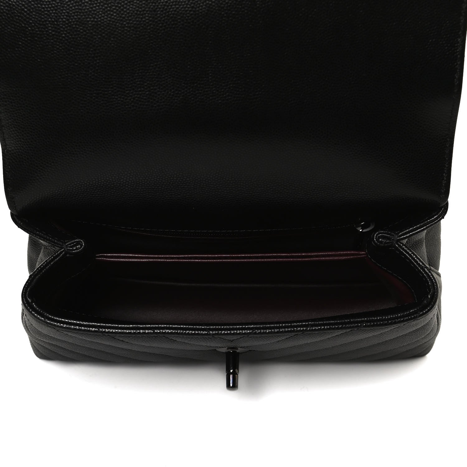 Chanel Caviar Chevron Quilted Mini Coco Handle Flap So Black 6 of 14