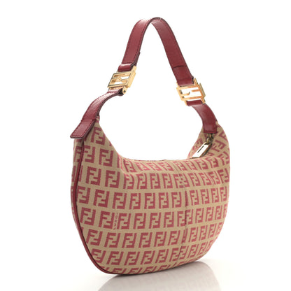 Fendi Zucchino Vitello Hobo Beige Rosso 3 of 11