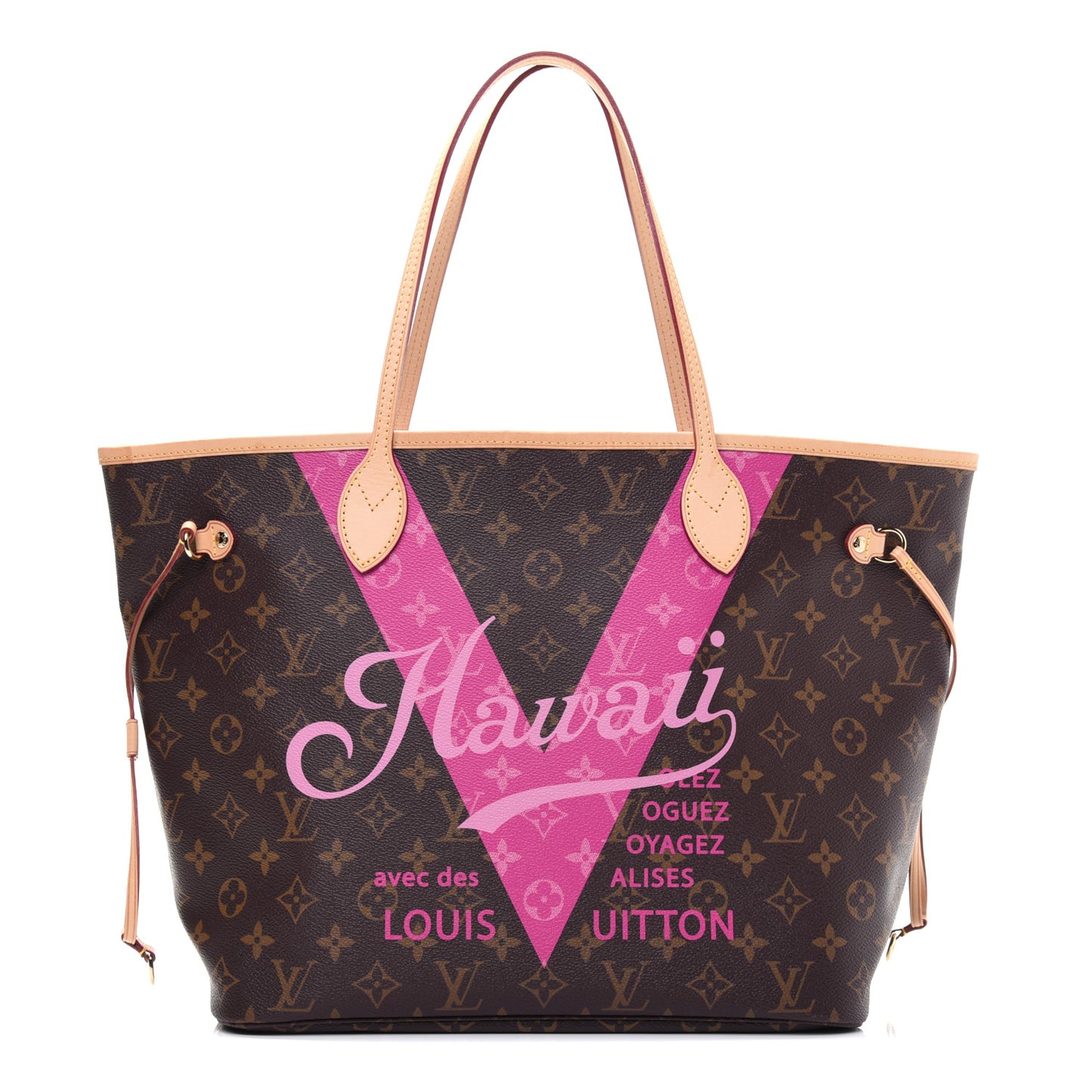 Monogram Hawaii V Neverfull MM Hot Pink