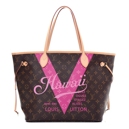 Louis Vuitton Monogram Hawaii V Neverfull MM Hot Pink 1 of 14