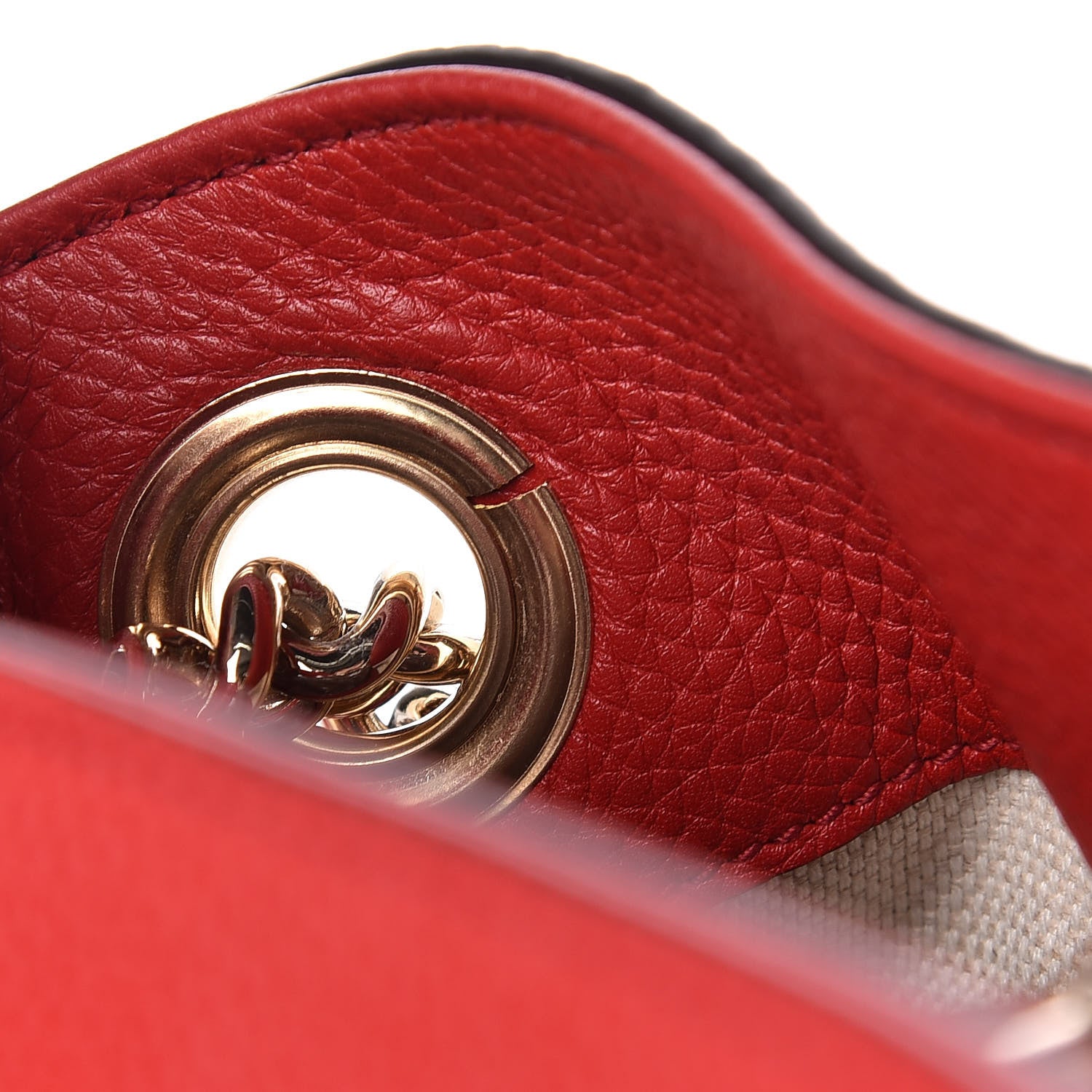 Gucci Cellarius Calfskin Medium Soho Chain Shoulder Bag Vibrant Red 10 of 10