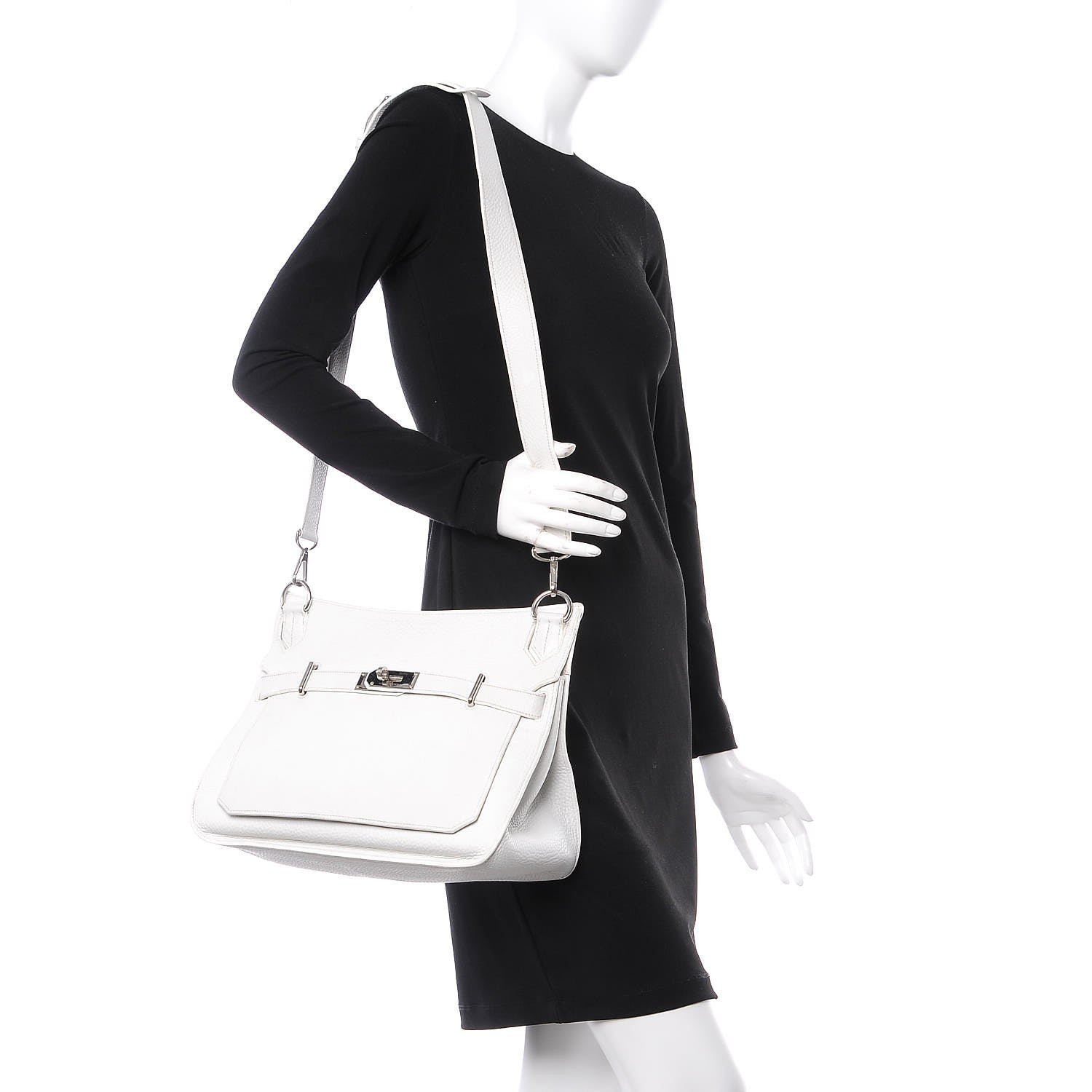 Hermes Taurillon Clemence Jypsiere 34 White 3 of 22