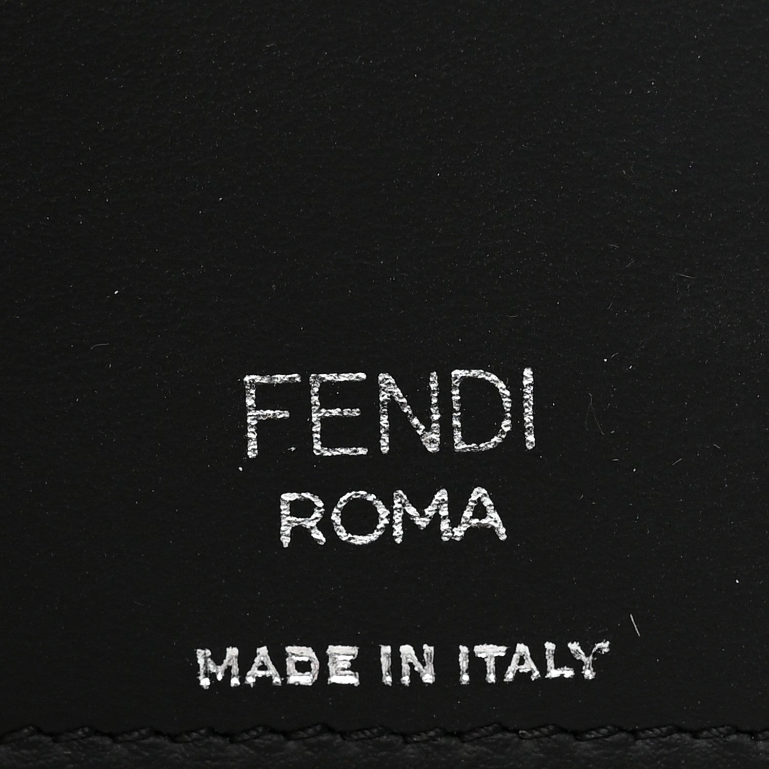 Fendi Vitello Century Matte Glazed Fabric FF Card Holder Tobacco Black 5 of 6