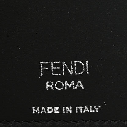 Fendi Vitello Century Matte Glazed Fabric FF Card Holder Tobacco Black 5 of 6