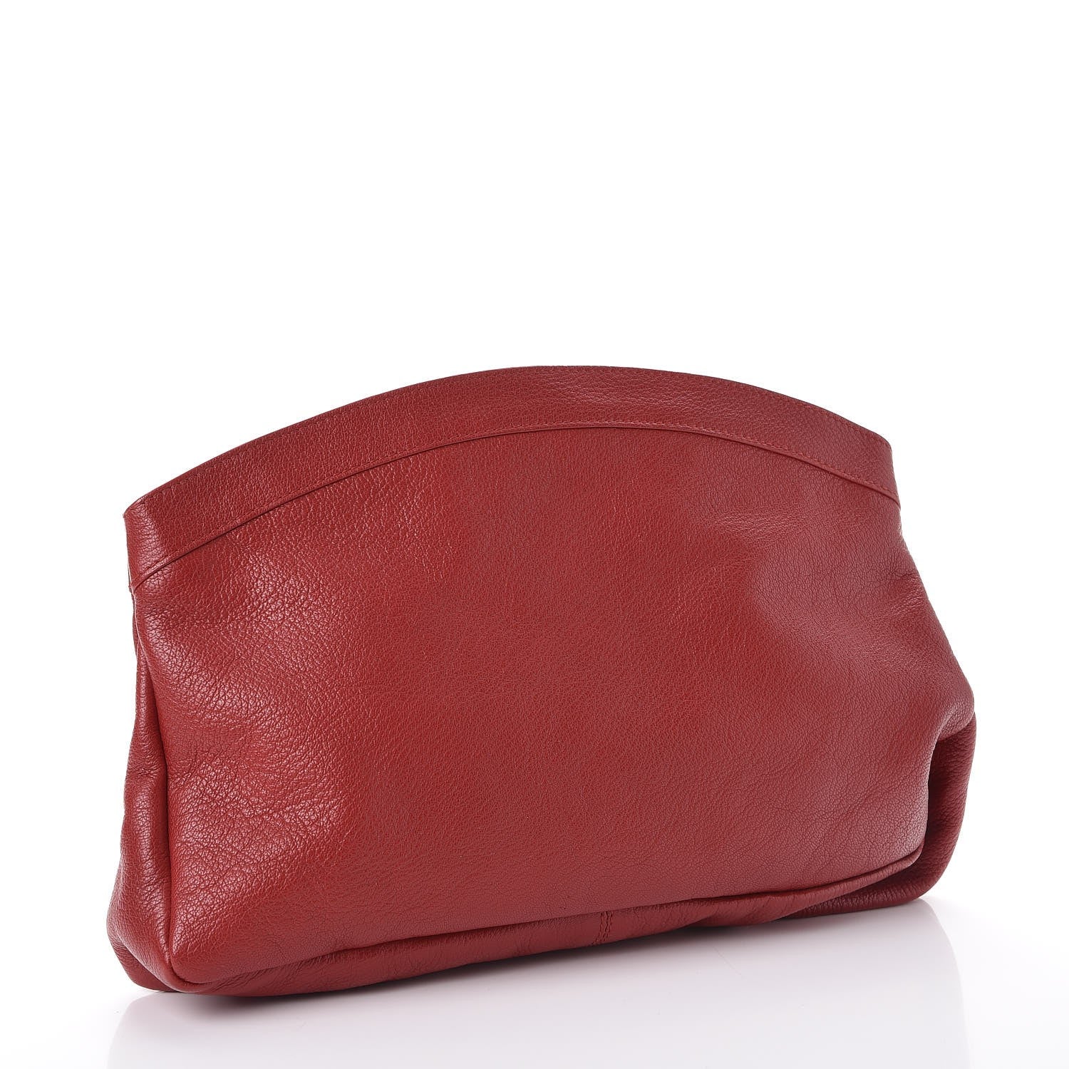 Balenciaga Chevre Classic Gold Hardware Premier Clutch Red 3 of 9