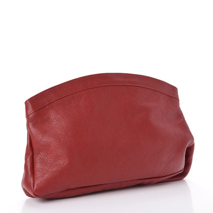 Balenciaga Chevre Classic Gold Hardware Premier Clutch Red 3 of 9