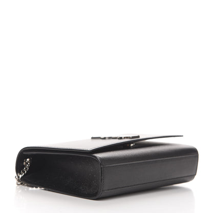 Saint Laurent Grain De Poudre Medium Classic Monogram Kate Satchel Black 4 of 10
