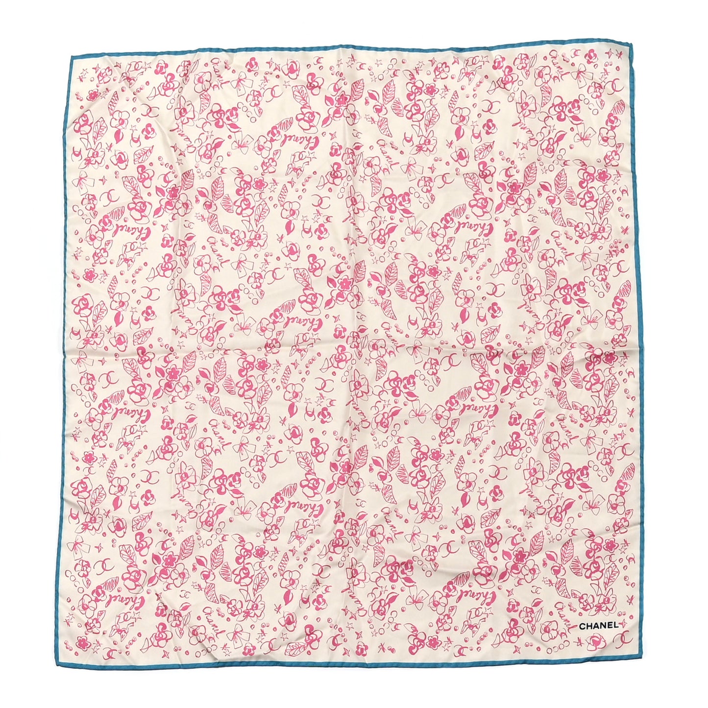 Silk CC Floral Square Scarf Multicolor
