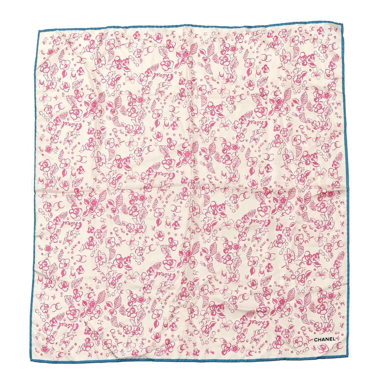 Chanel Silk CC Floral Square Scarf Multicolor 1 of 4