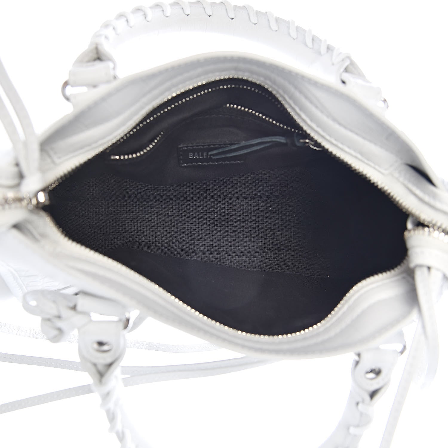 Balenciaga Matte Supple Lambskin Crocodile Embossed Classic Silver Hardware Mini City White 5 of 10