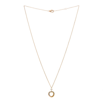 Cartier 18K Pink Yellow White Gold Diamond Trinity Pendant Necklace 2 of 3