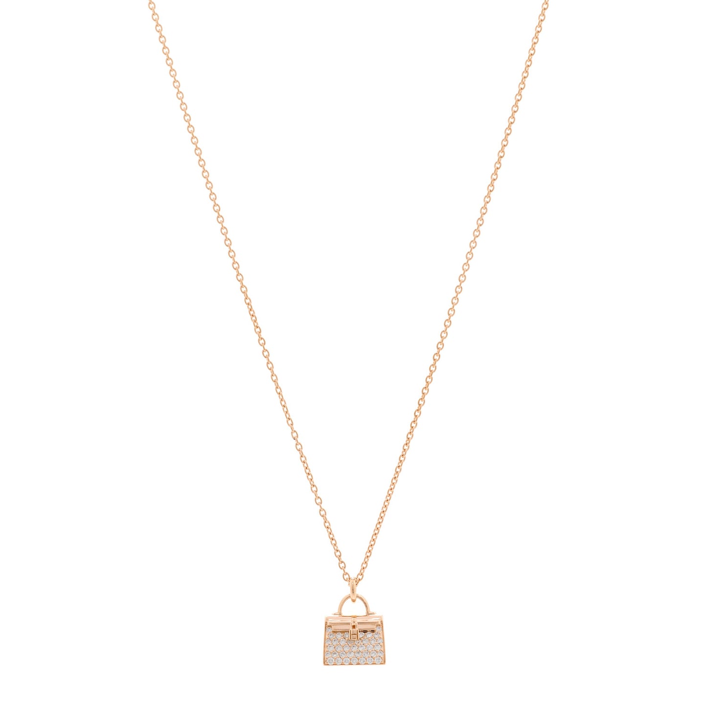 18K Rose Gold Diamond Kelly Amulettes Pendant Necklace