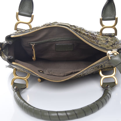 Chloe Python Calfskin Medium Marcie Satchel Green 5 of 10