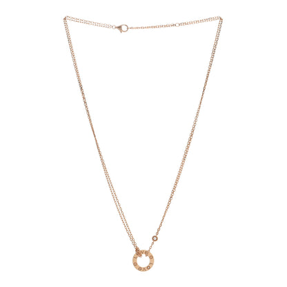 Cartier 18K Pink Gold 2 Diamond LOVE Necklace 3 of 4