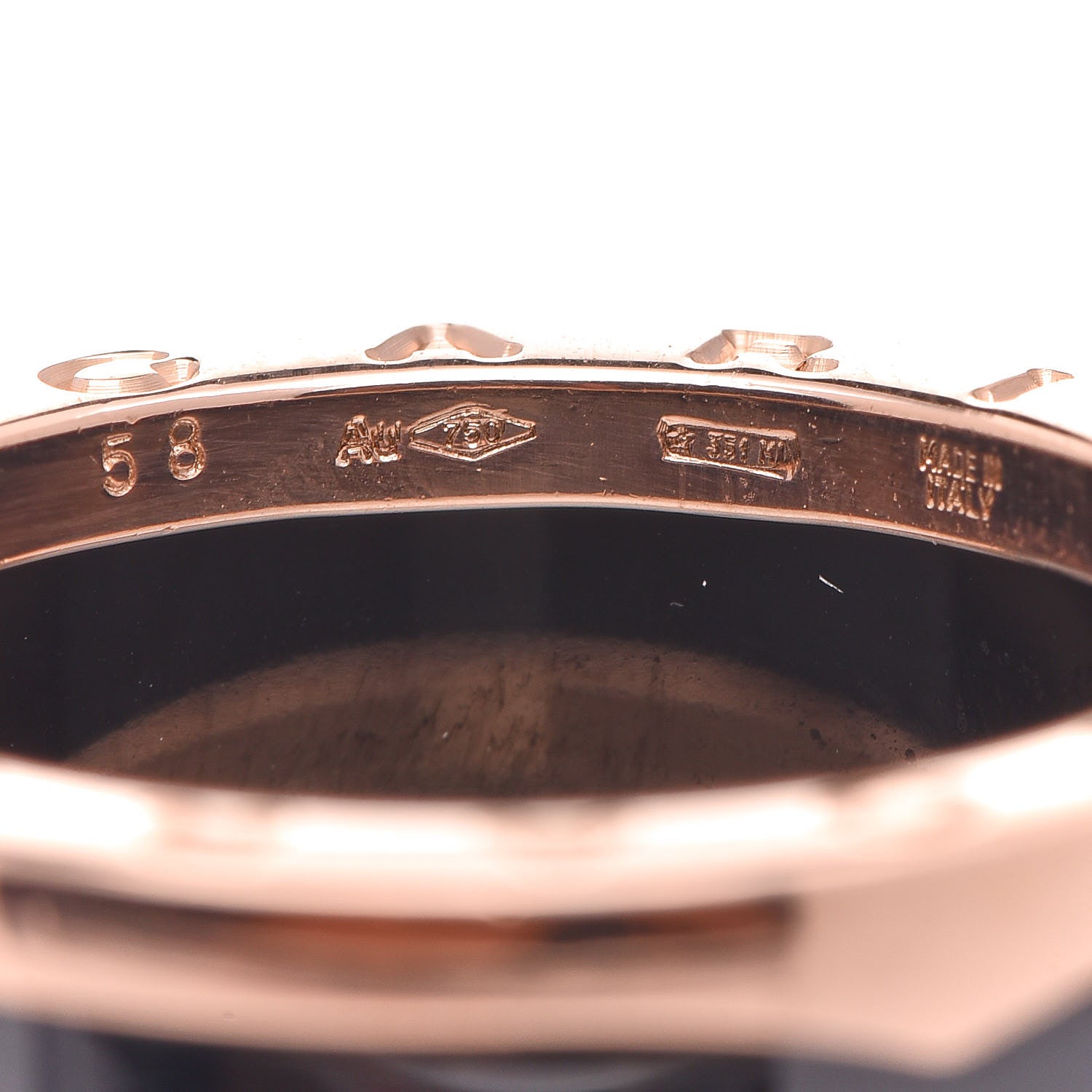 Bulgari 18K Rose Gold Black Ceramic B.Zero1 Four-Band Ring 58 8.5 4 of 4
