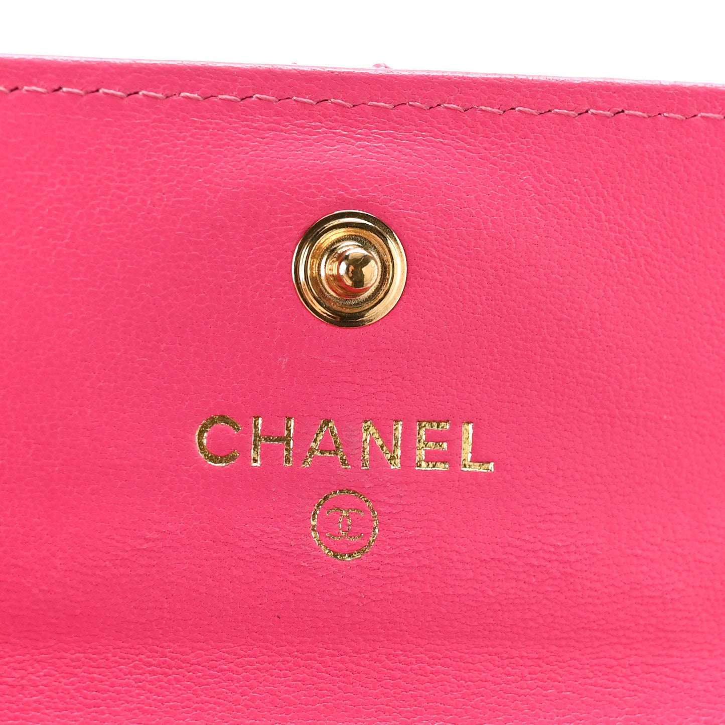 Lambskin Quilted Chanel 19 Flap Card Holder Dark Pink