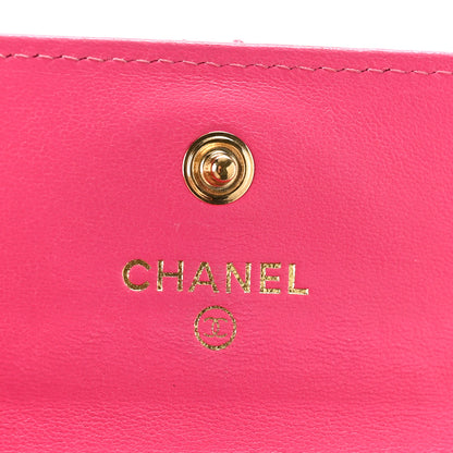 Chanel Lambskin Quilted Chanel 19 Flap Card Holder Dark Pink 6 of 11