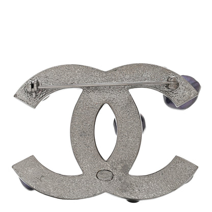 Chanel Ruthenium Pearl Crystal CC Mini Brooch 3 of 5