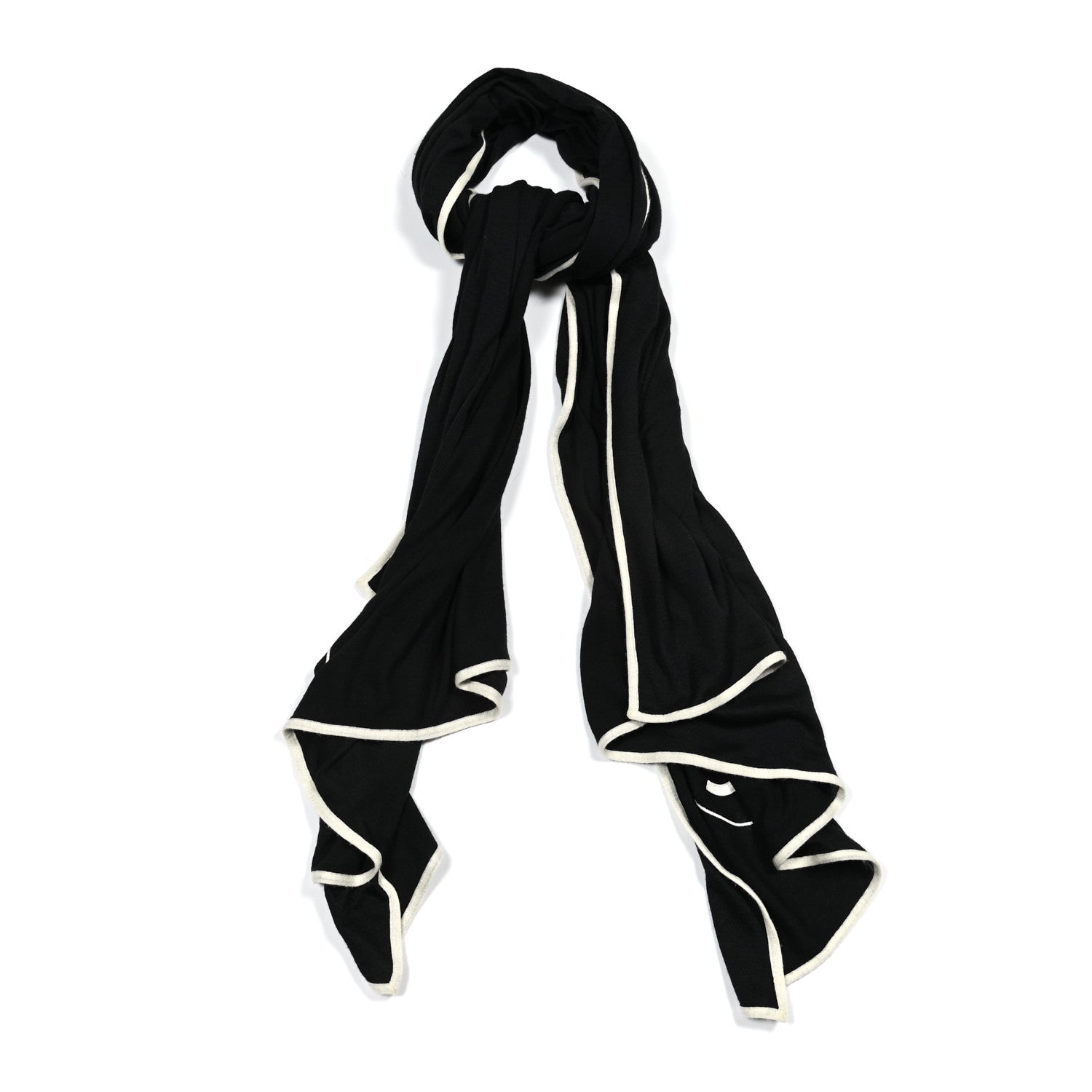 Chanel Cashmere Silk CC Scarf Black 1 of 4