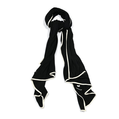 Chanel Cashmere Silk CC Scarf Black 1 of 4