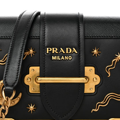 Prada City Calf Saffiano Cahier Astrology Bag Black 9 of 15