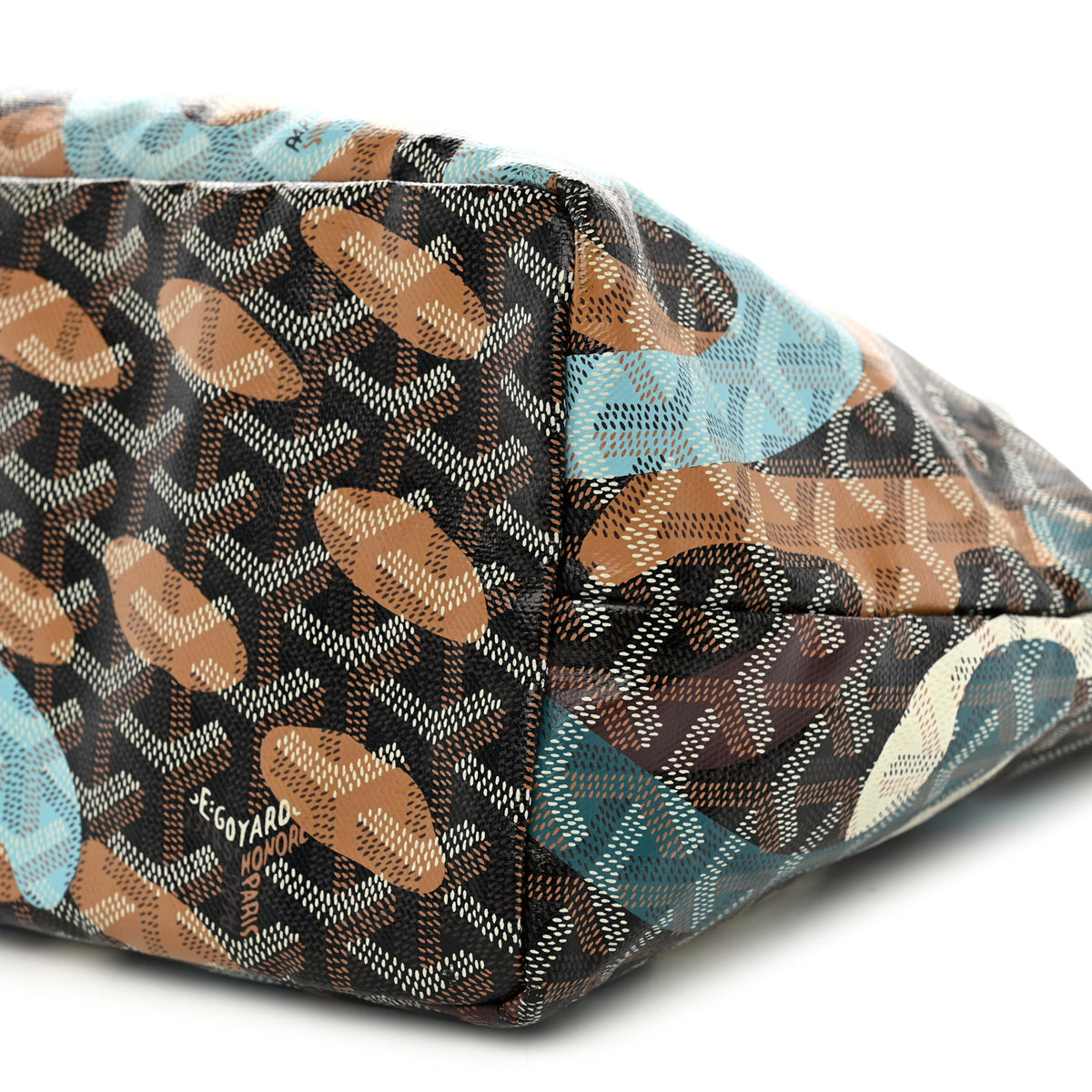 Goyardine Saint Louis Lettres Camouflage PM Black Blue
