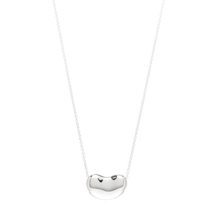 Tiffany Sterling Silver 18mm Elsa Peretti Bean Pendant Necklace 1 of 4