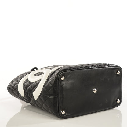 Chanel Calfskin Quilted Large Cambon Tote Black White 4 of 7