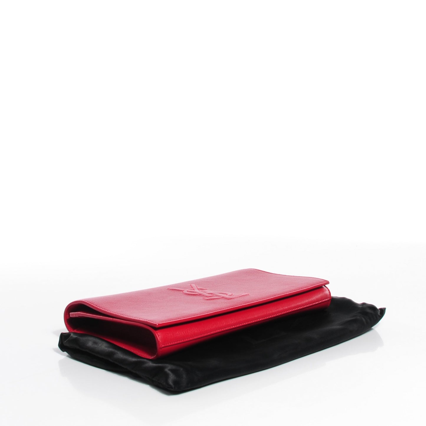 Calfskin Monogram Large Belle De Jour Clutch Lipstick Red