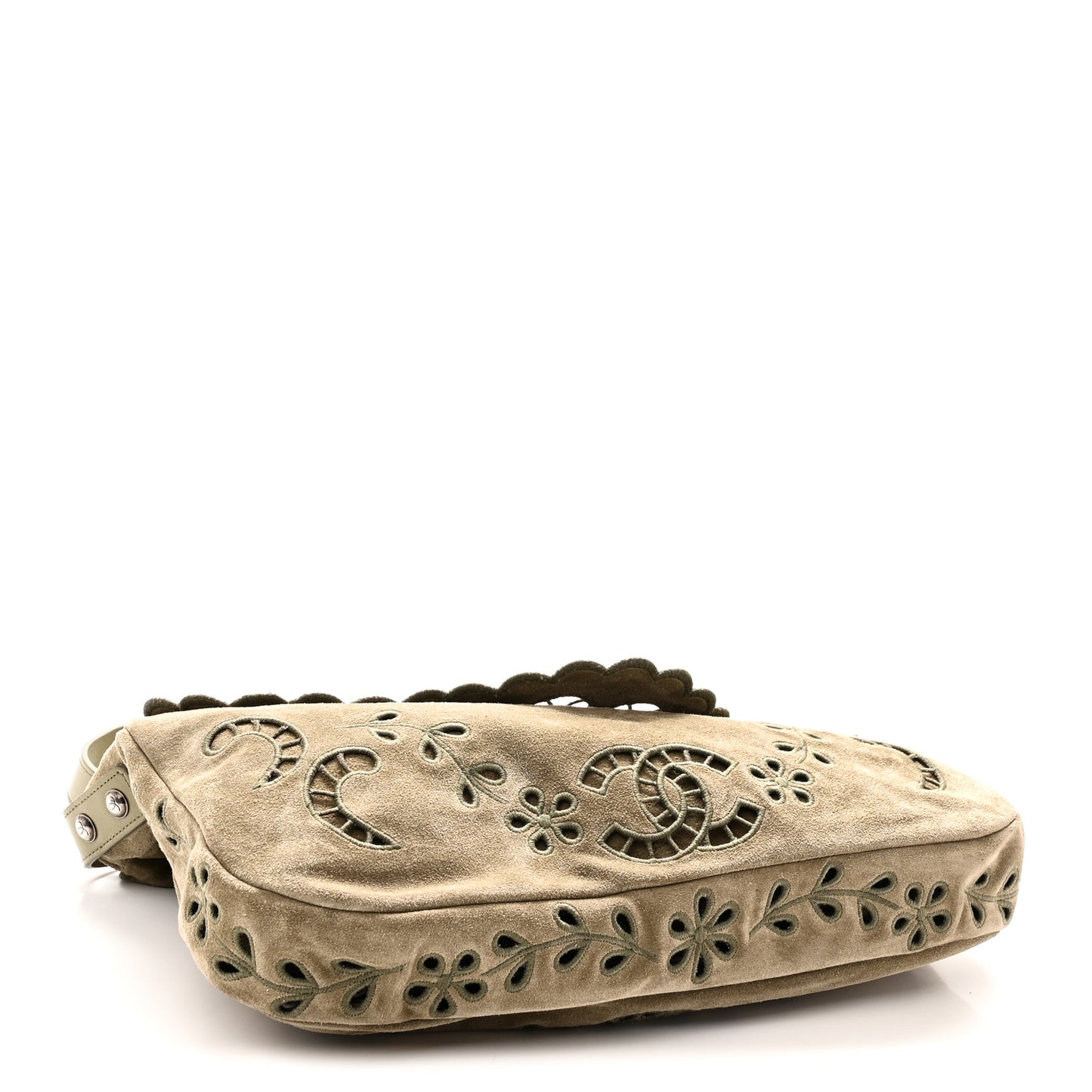 Suede CC Eyelet Messenger Khaki