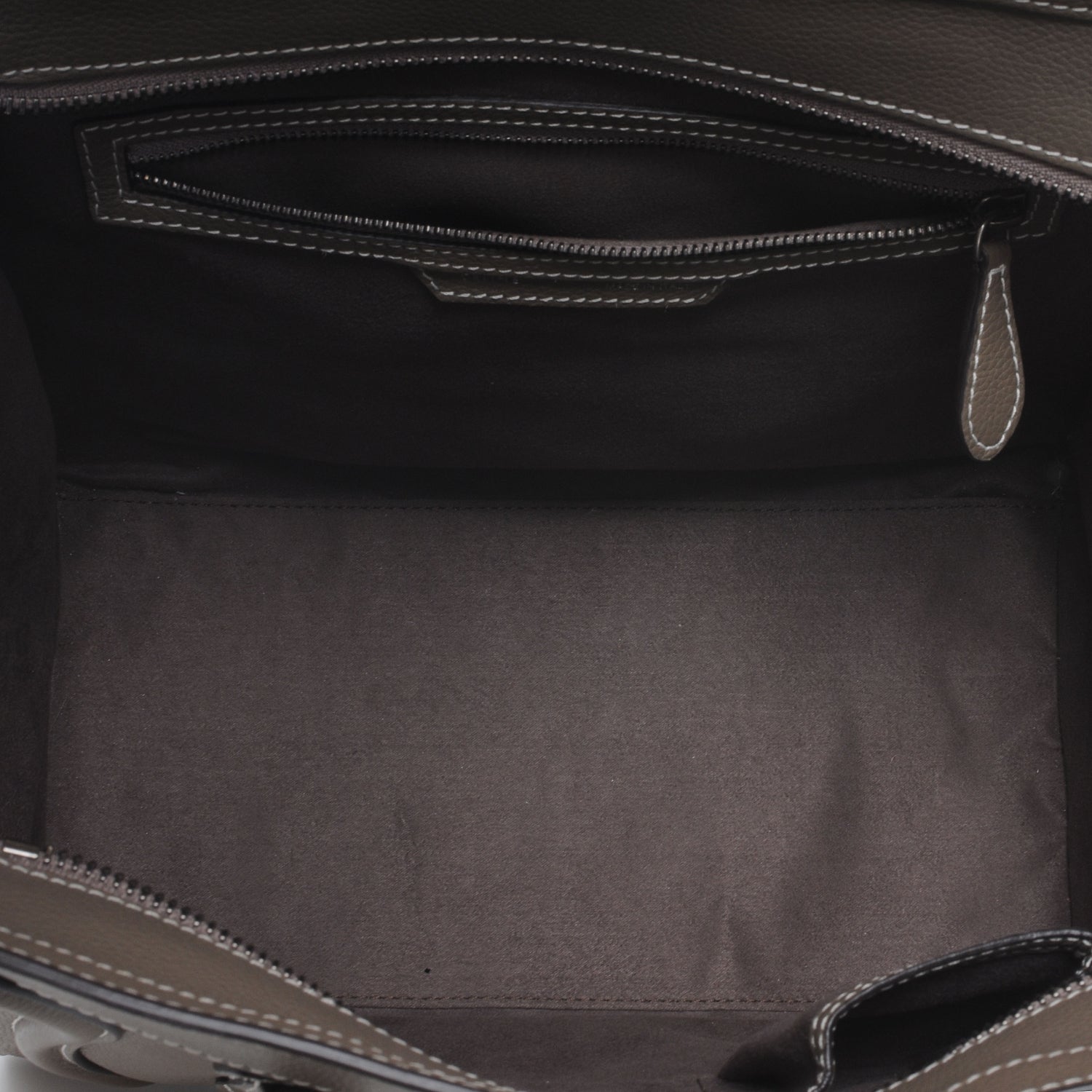 Celine Drummed Calfskin Mini Luggage Bag Souris 6 of 9