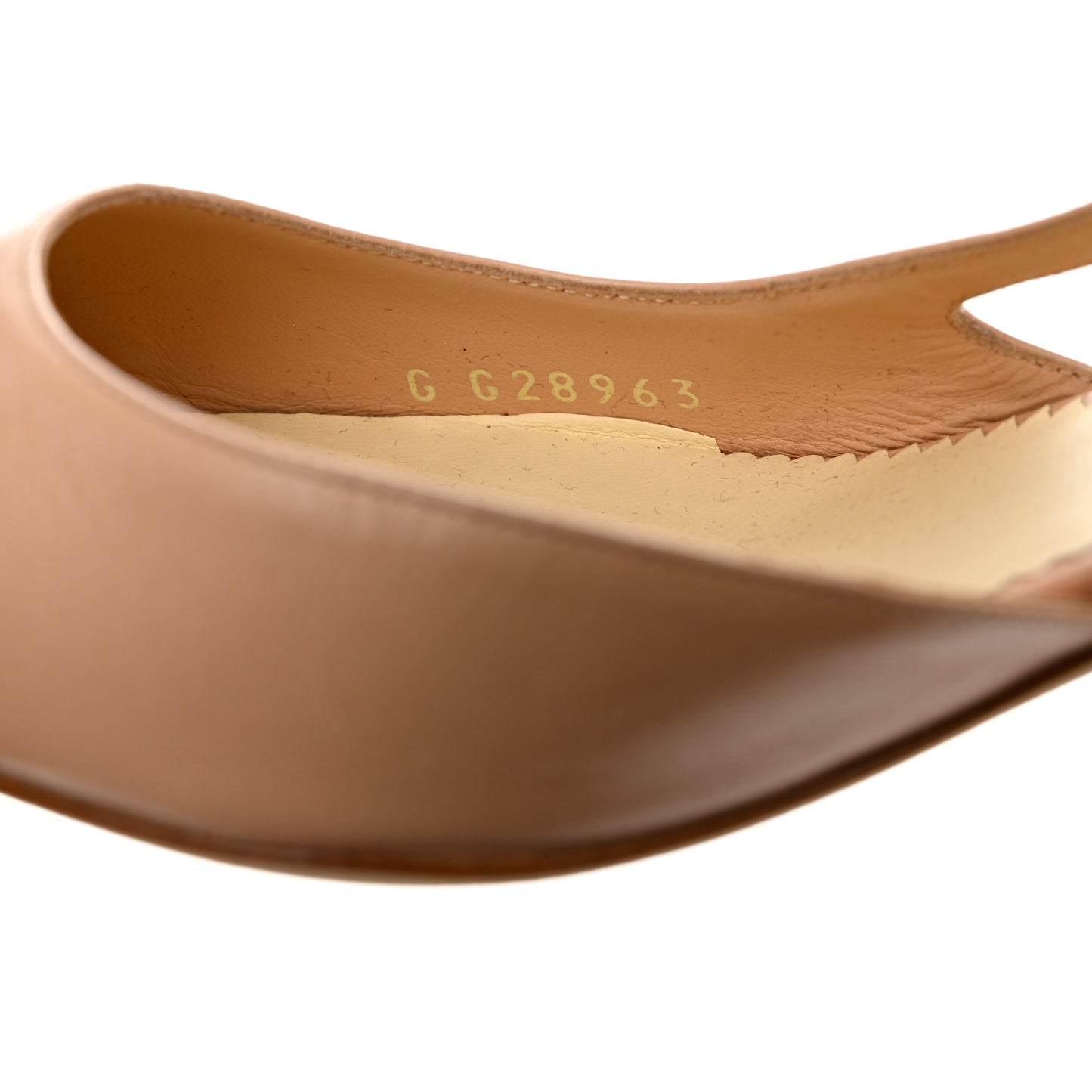 Lambskin Satin Cap Toe CC Slingback Heels 39.5 Beige Black