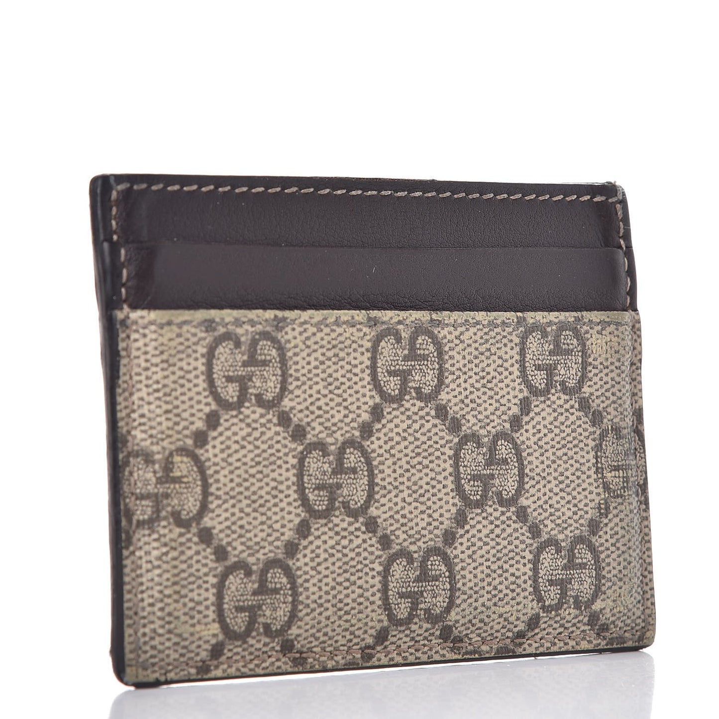 GG Supreme Monogram Card Holder Dark Brown