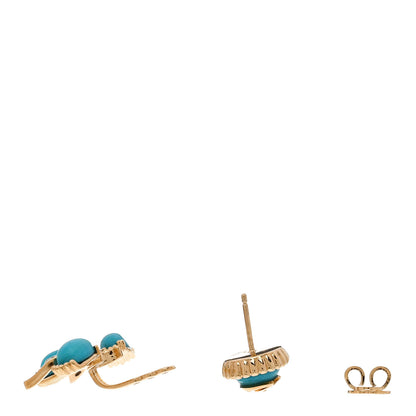 Gucci Resin Crystal Single GG Earring Turquoise Gold 3 of 5