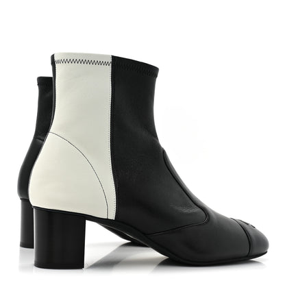 Chanel Lambskin Ankle Boots 40 Ivory Black 4 of 10